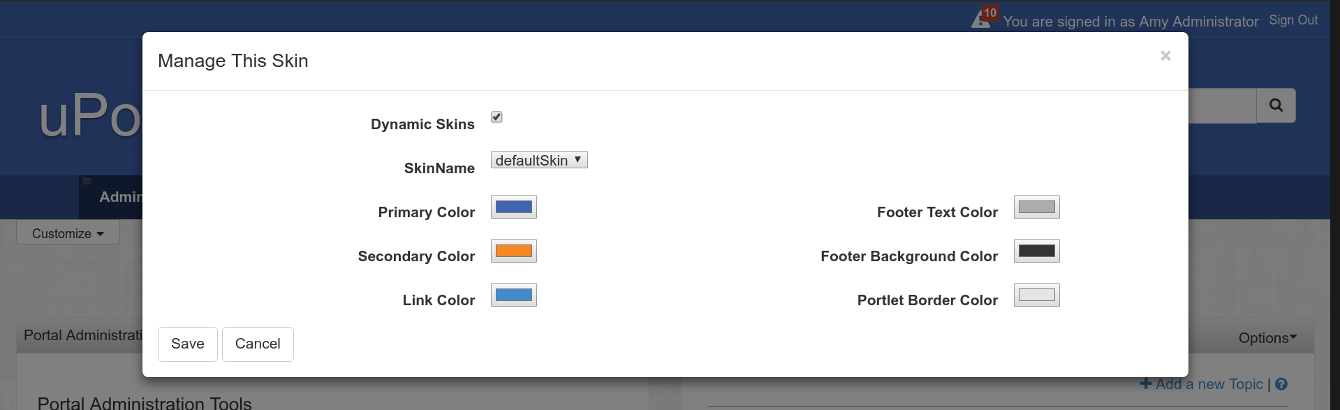 Dynamic Respondr Skin Portlet Page